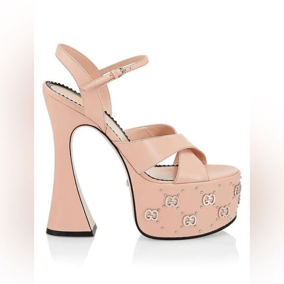 Gucci Interlocking GG stud-detailed platform sandals size 40 - Picture 1 of 13